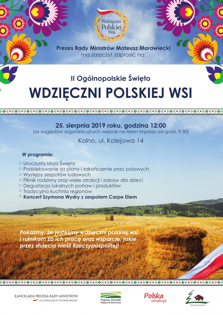 II Ogólnopolskie Święto Wdzięczni Polskiej Wsi plakat