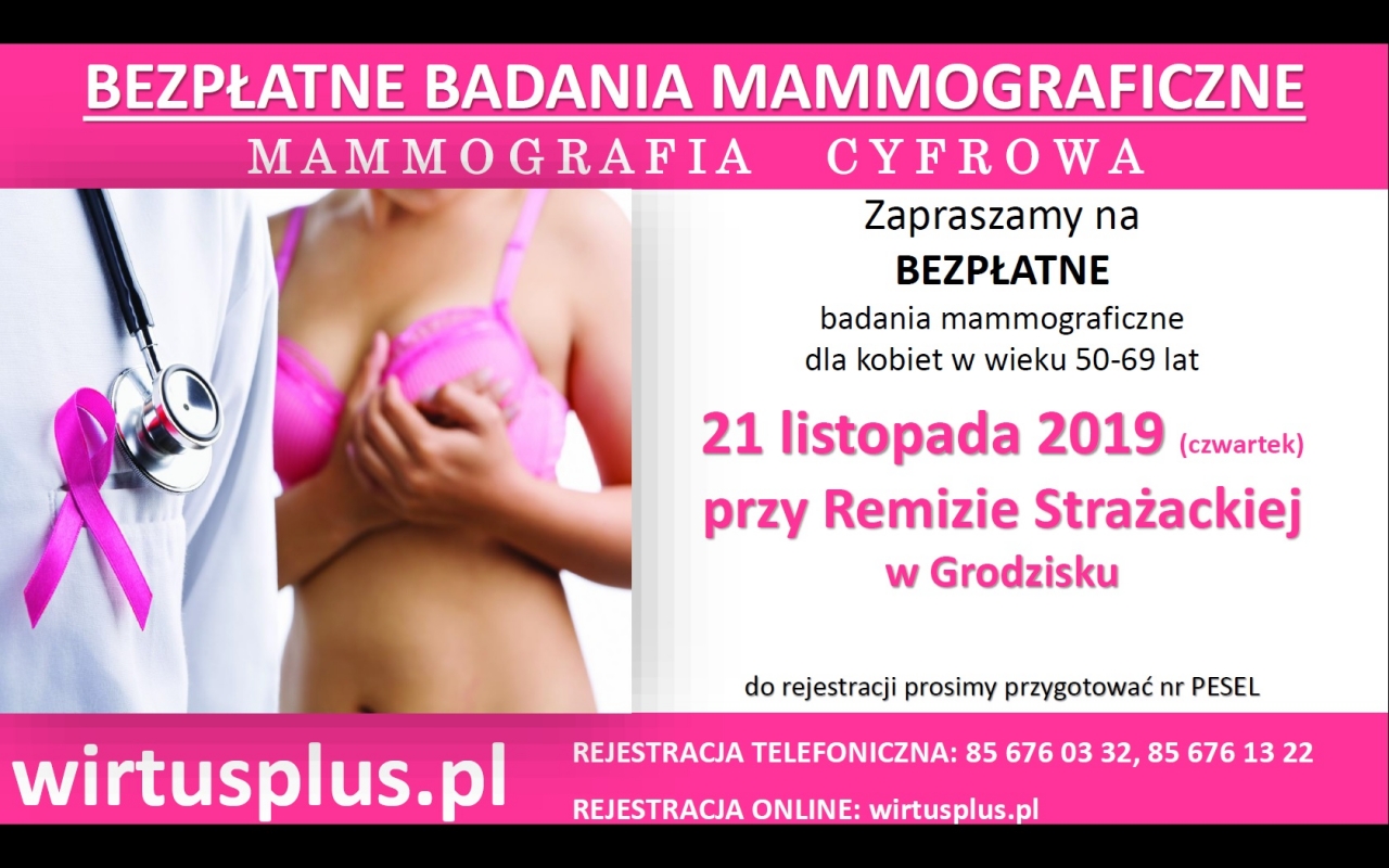 bezplatne badania mammograficzne plakat