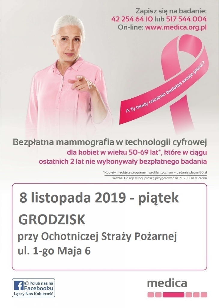 bezplatne badanie mammograficzne plakat