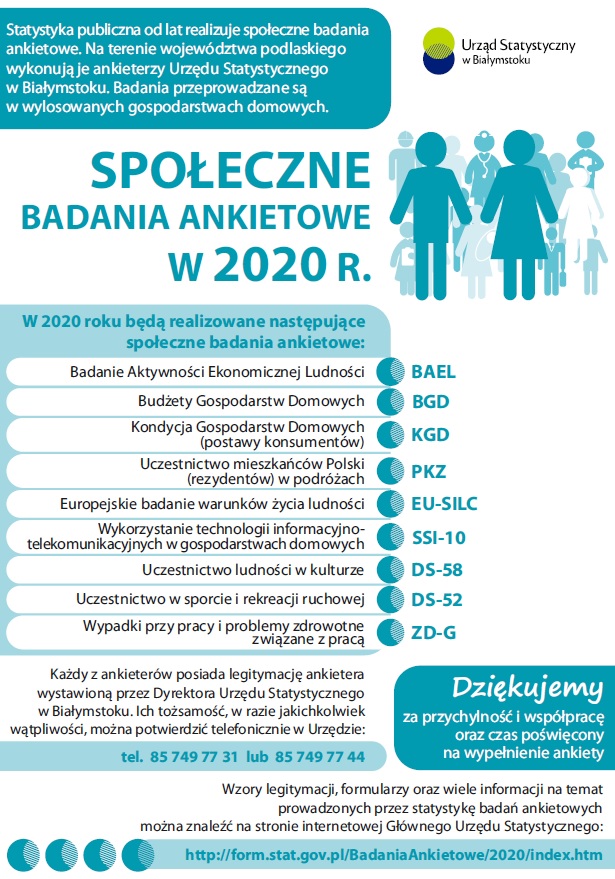 plakat Społeczne badania ankietowe w 2020 r.