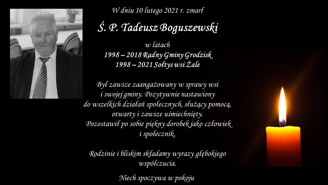Zmarł sołtys wsi Żale-Tadeusz Boguszewski plakat