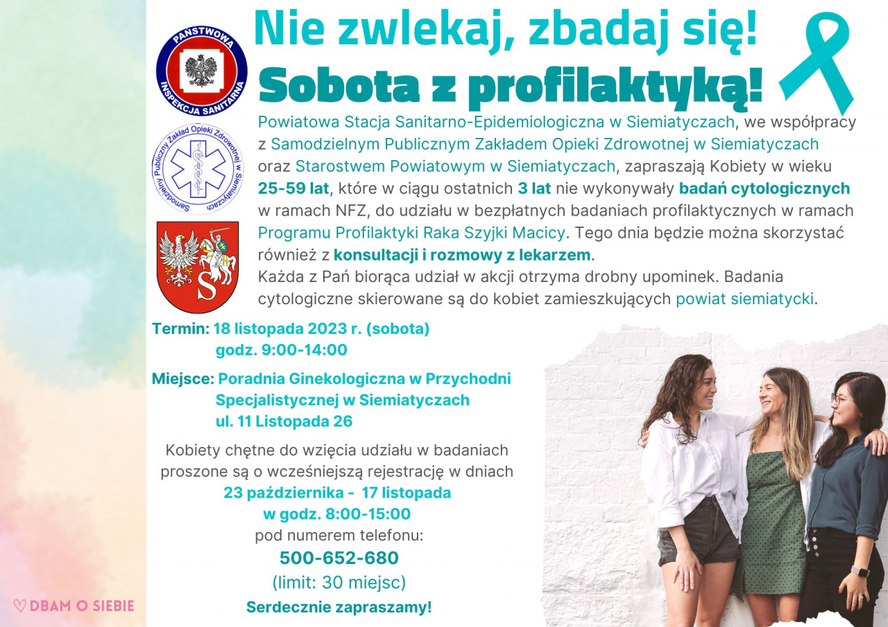 programu profilaktyki raka szyjki macicy plakat Biała Sobota